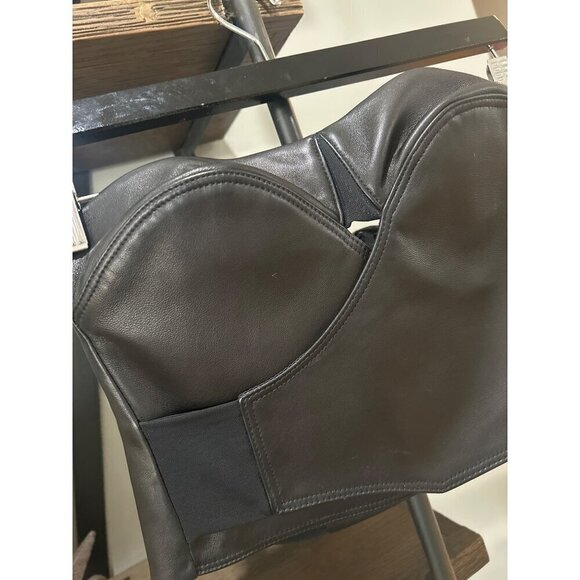 RTA Rangi Leather Bustier Corset Top Black Womens Size 4 - Picture 7 of 11